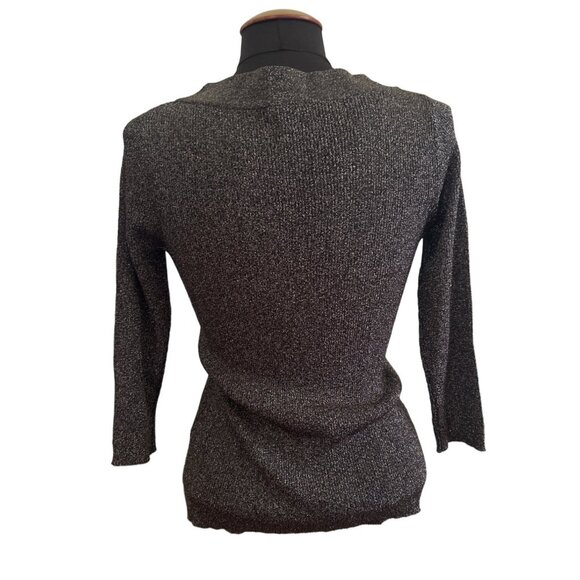 August Silk Womens Metallic Blend Sweater With Circular Design Accents Size L - Picture 3 of 8